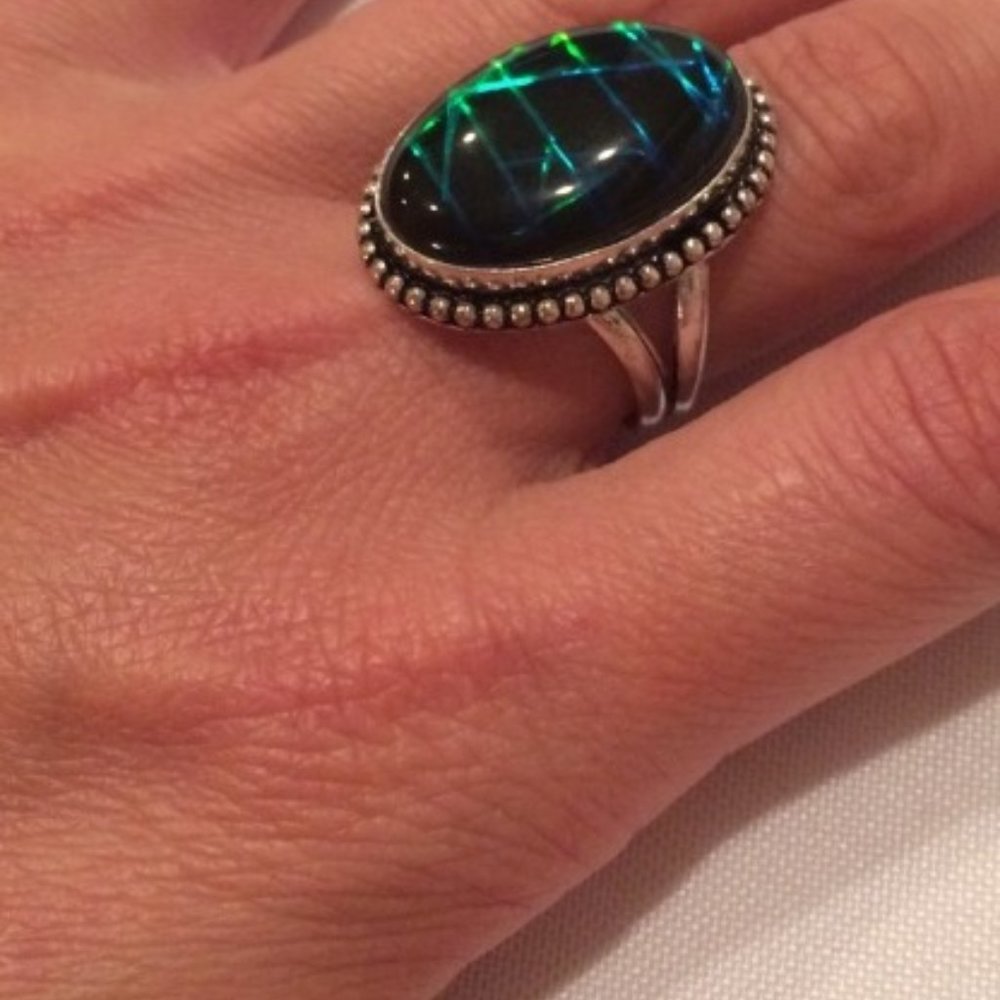 New Artisan Neon Lights Dichroic SS Ring - Picture 5 of 11